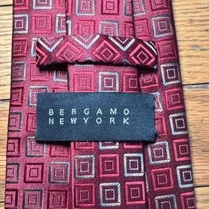 Bergamo New York Burgundy Geometric Men's Tie